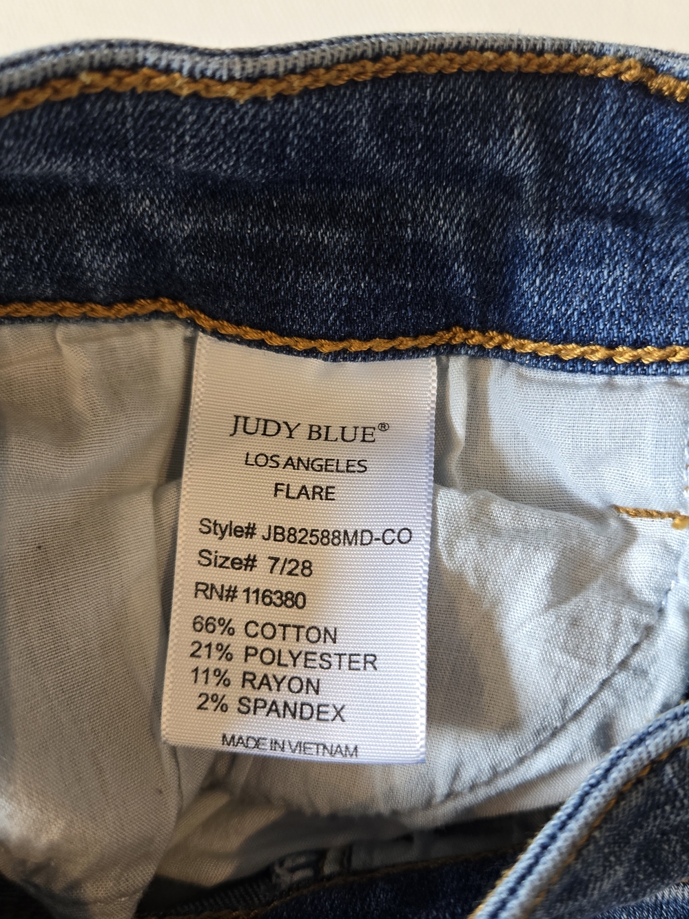 Judy Blue High-Waisted Classic Flare Blue Jeans Women's Size 28 - Picture 10 of 11